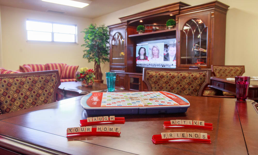 Play games like Scrabble with friends at Wilshire Estates