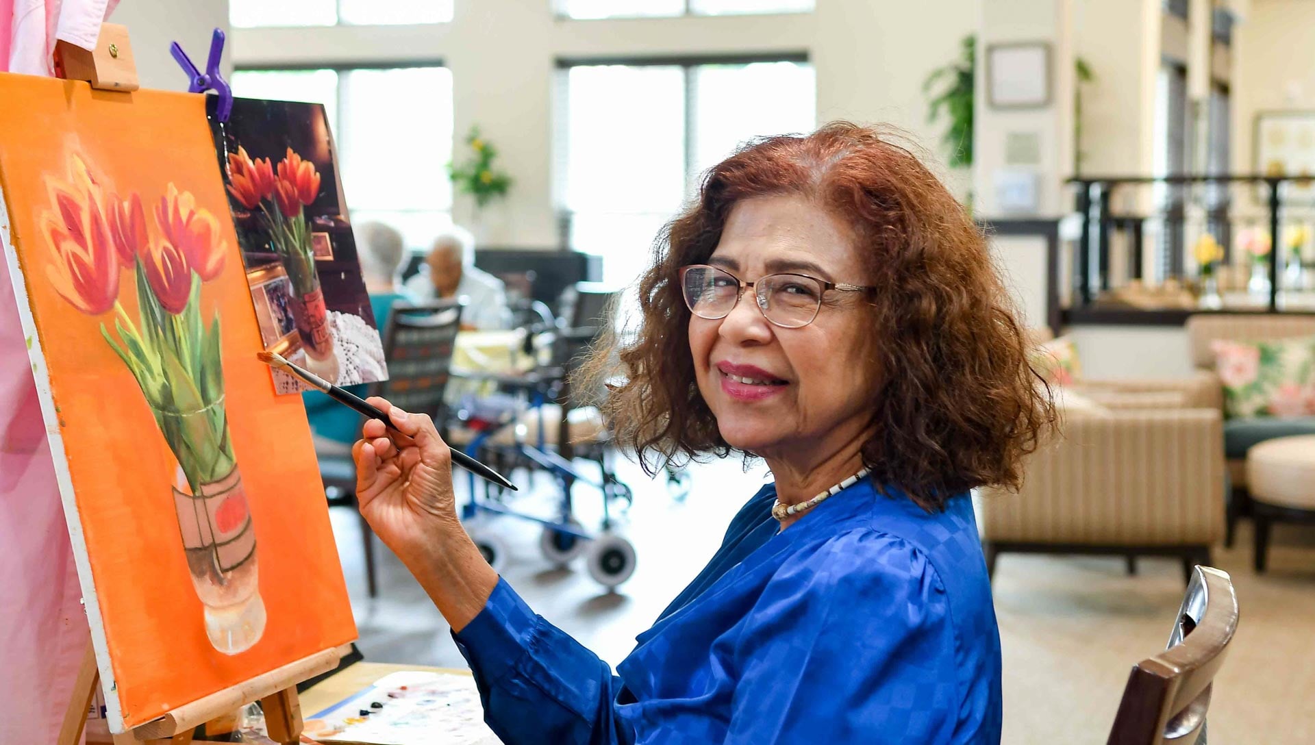 Wilshire Estates resident painting